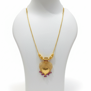 Elegant Gold-Plated Necklace with Matte Finish Heart Locket